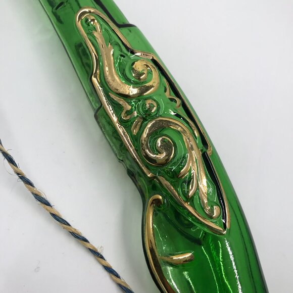 Vintage Pistol shaped wine bottle 1950's Made in Italy Barsottini Green Glass - Picture 4 of 13